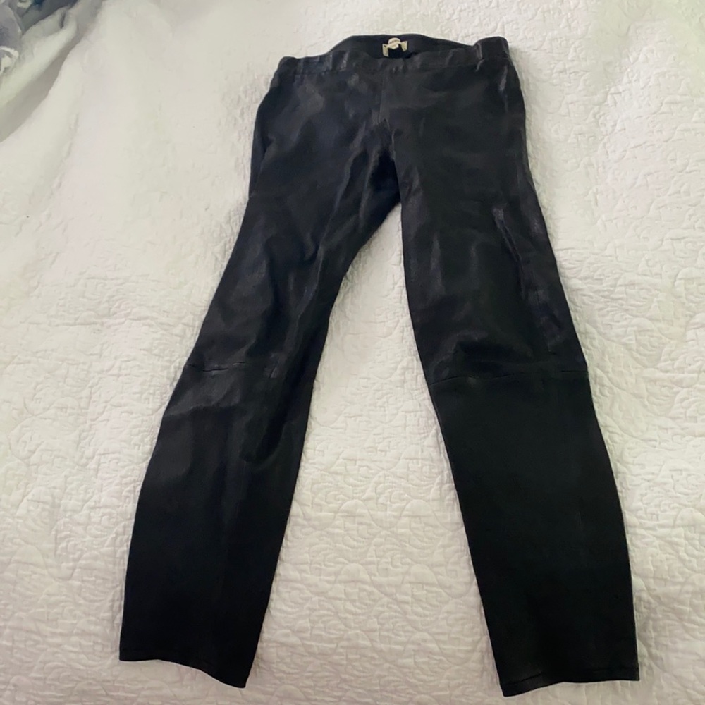 L’agence leather skinny pants
